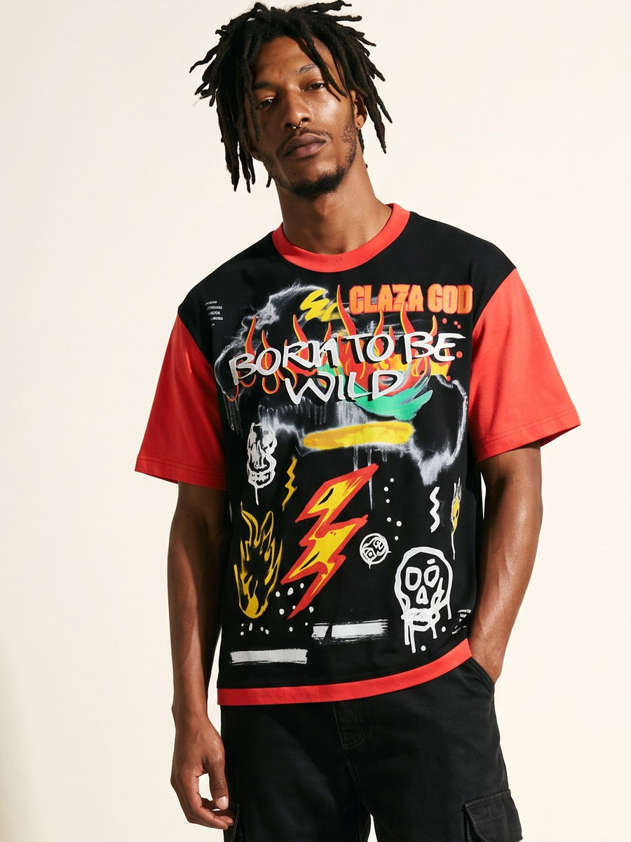 Unique - Acid Wash Oversized Tee- 02 — view 1
