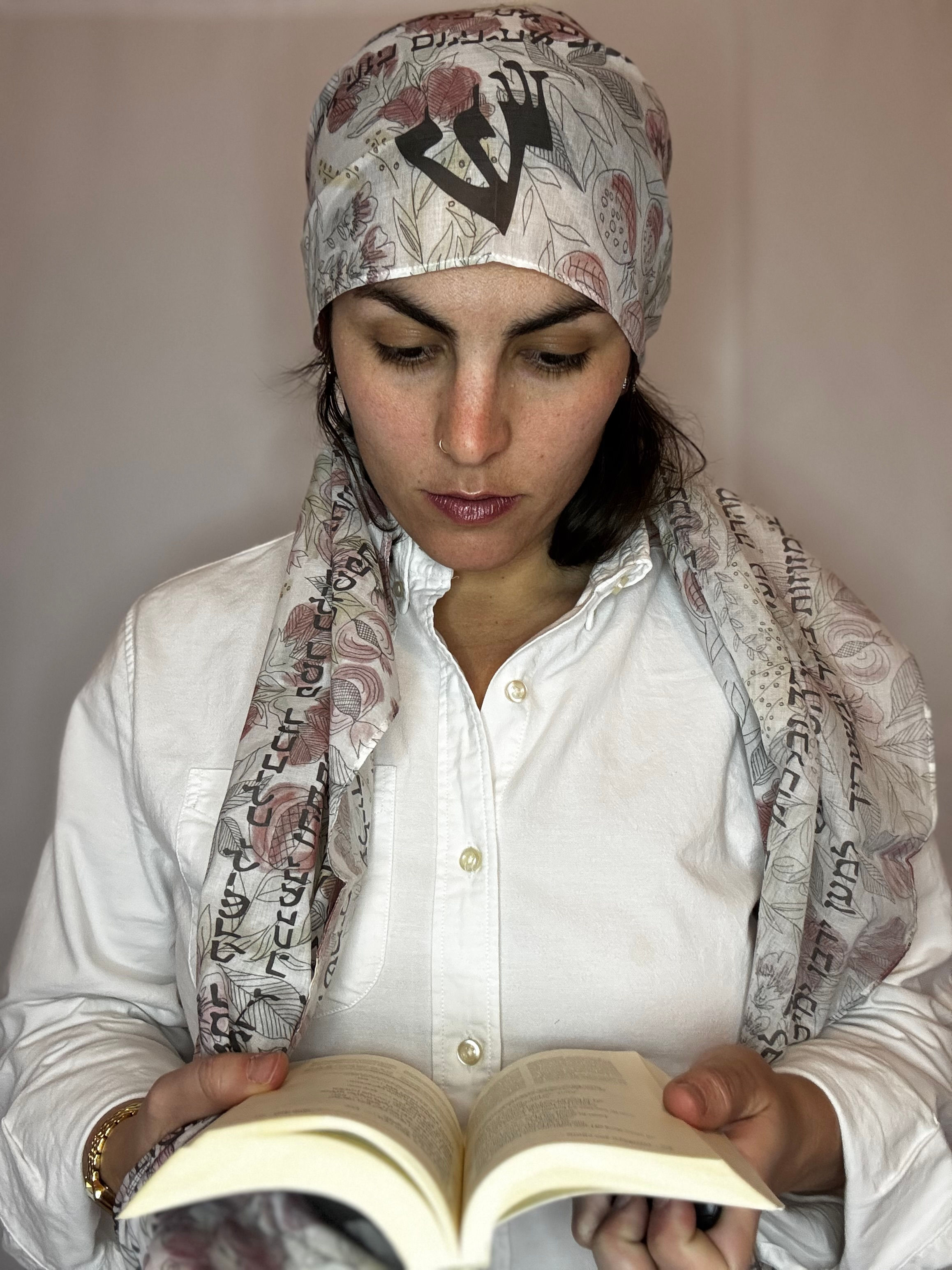 Watercolor and Ink Poms Shechinah Tefillin