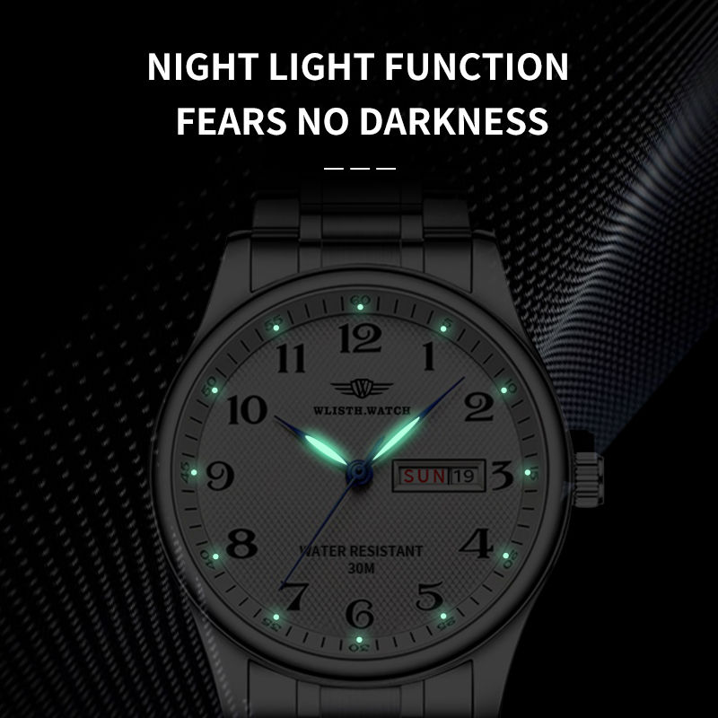 Thumbnail: Vintage ultra-thin watch, atmospheric men's night light waterproof quartz watch,