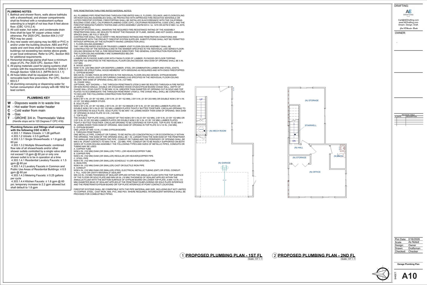 New 2-Story Garage plan sheet