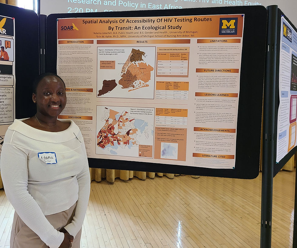 Adama Jobarteh presents her research at the 2025 SOAR Symposium