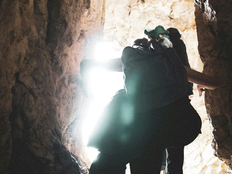 woman exiting tunnel