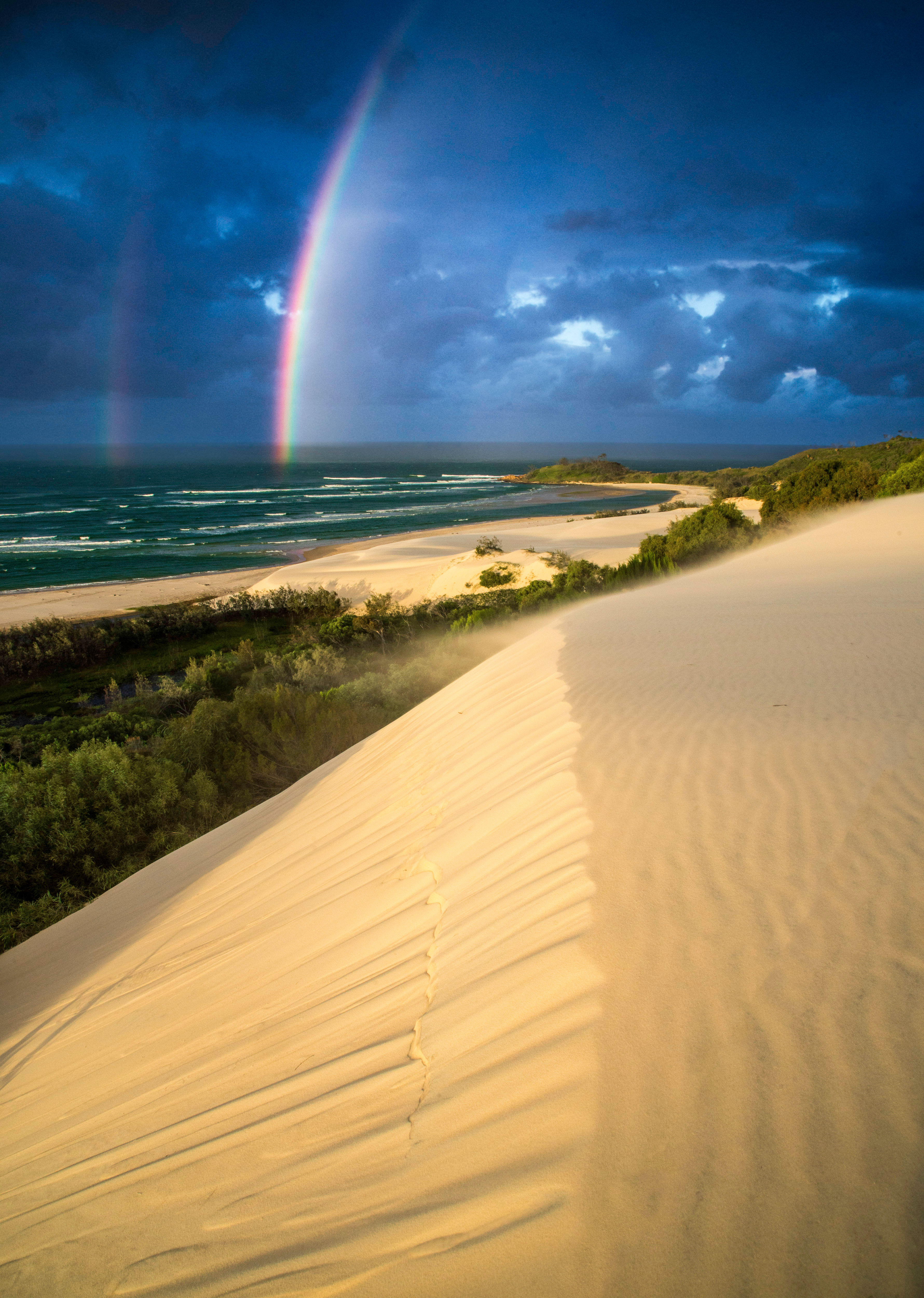 Prints | Seascapes | Double rainbow, Fraser Island