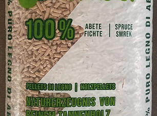 Sacco pellet biotimber in legno 100% naturale ad alto rendimento calorico per stufe.