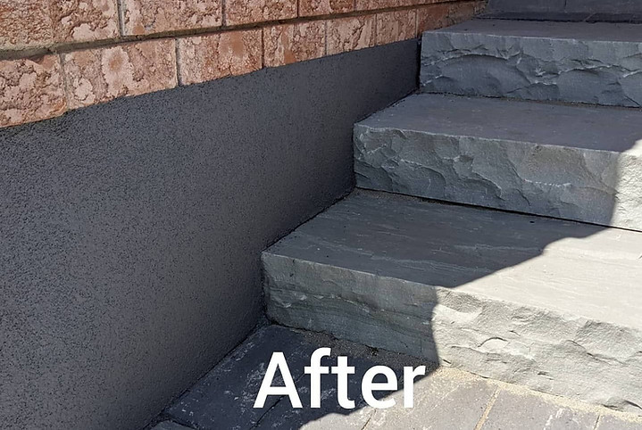foundation parging toronto after image of color parging finish. PArging in mississauga restore concrete foundation wall
