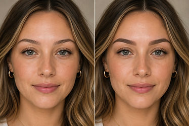 Powder Brows mit weicher Schattierung – Vorher-Nachher-Ergebnis