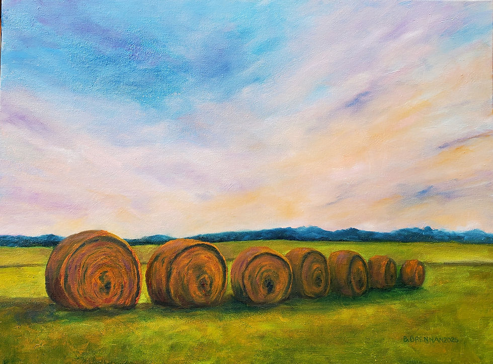 Sunset Hay Bales