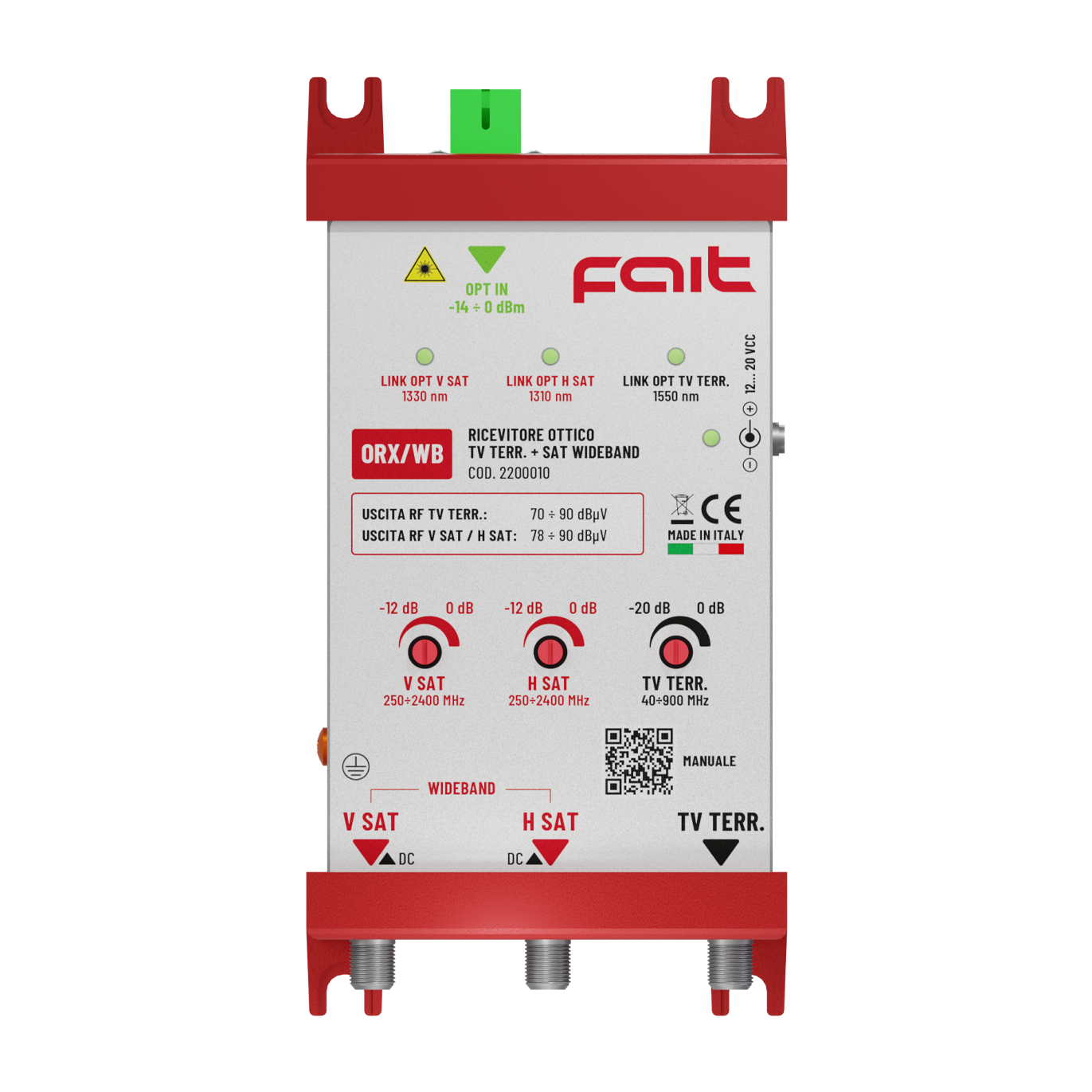 ORX/WB -  Ricevitore ottico TV terrestre + SAT wideband