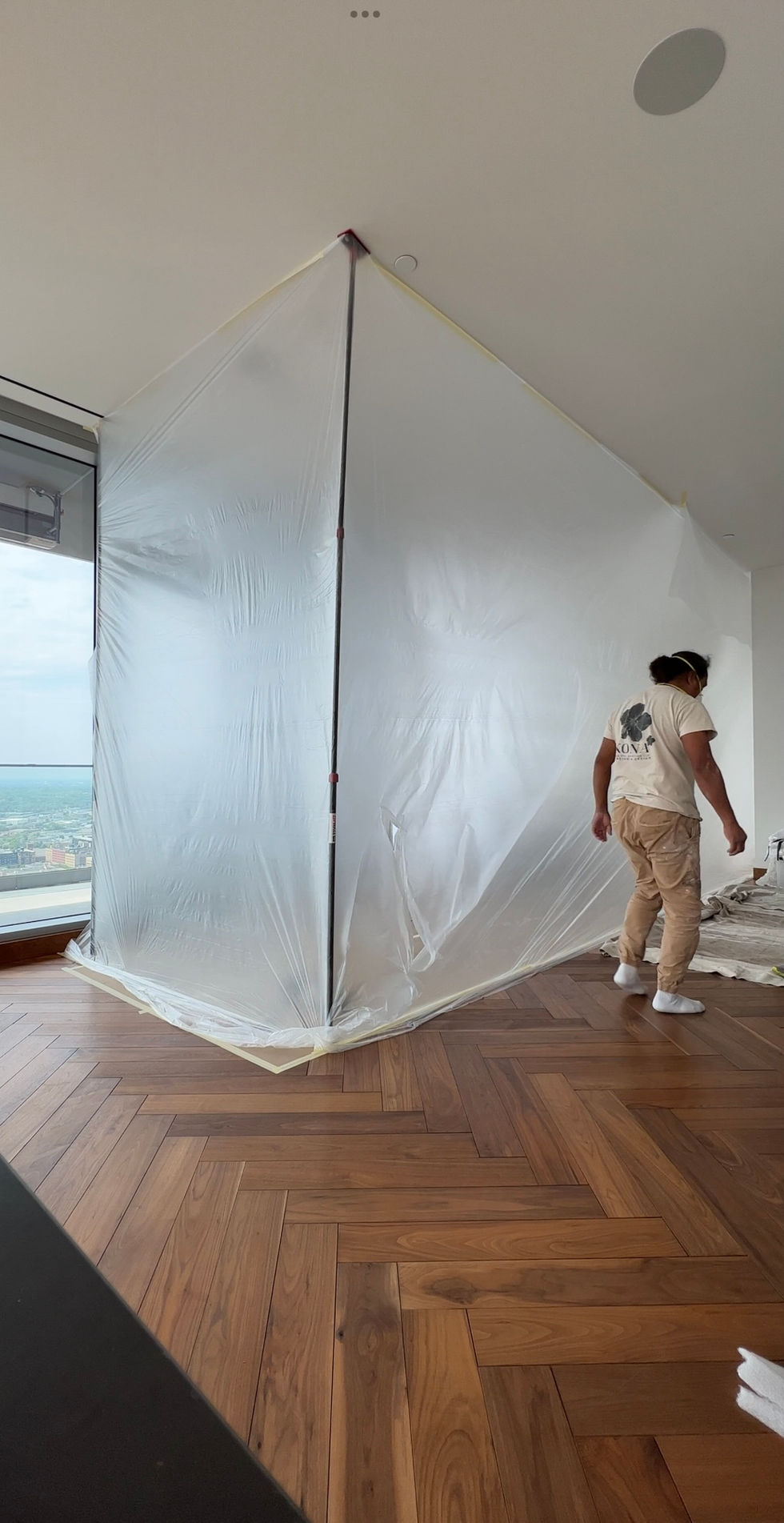 Cabinet painting in Four Seasons Hotel Minneapolis