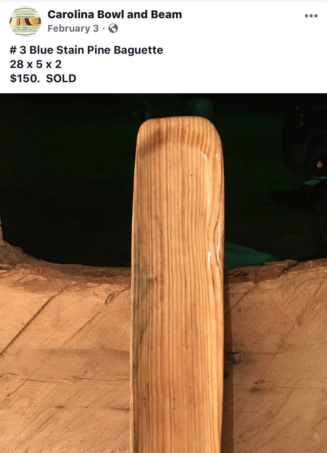 #3 Blue Stained Pine Baguette Tray