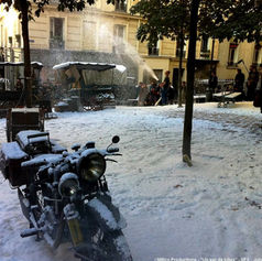 Flocage neige artificielle en cours