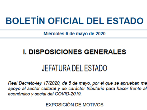 Publicación del BOE 6 mayo 2020