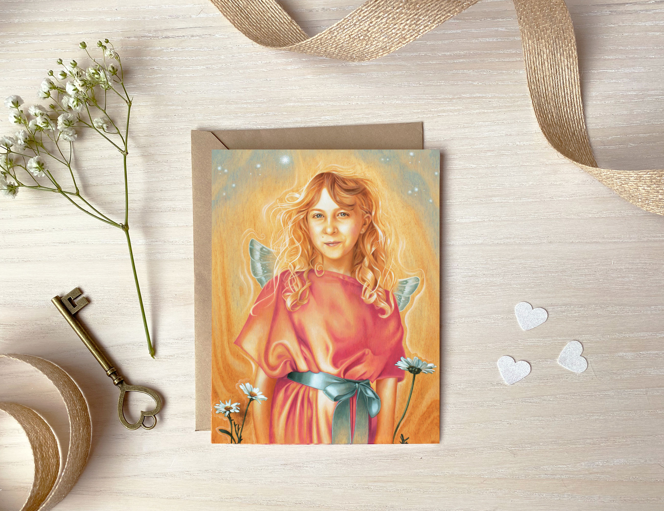 Carte de souhait de la peinture intitulée "Litha"