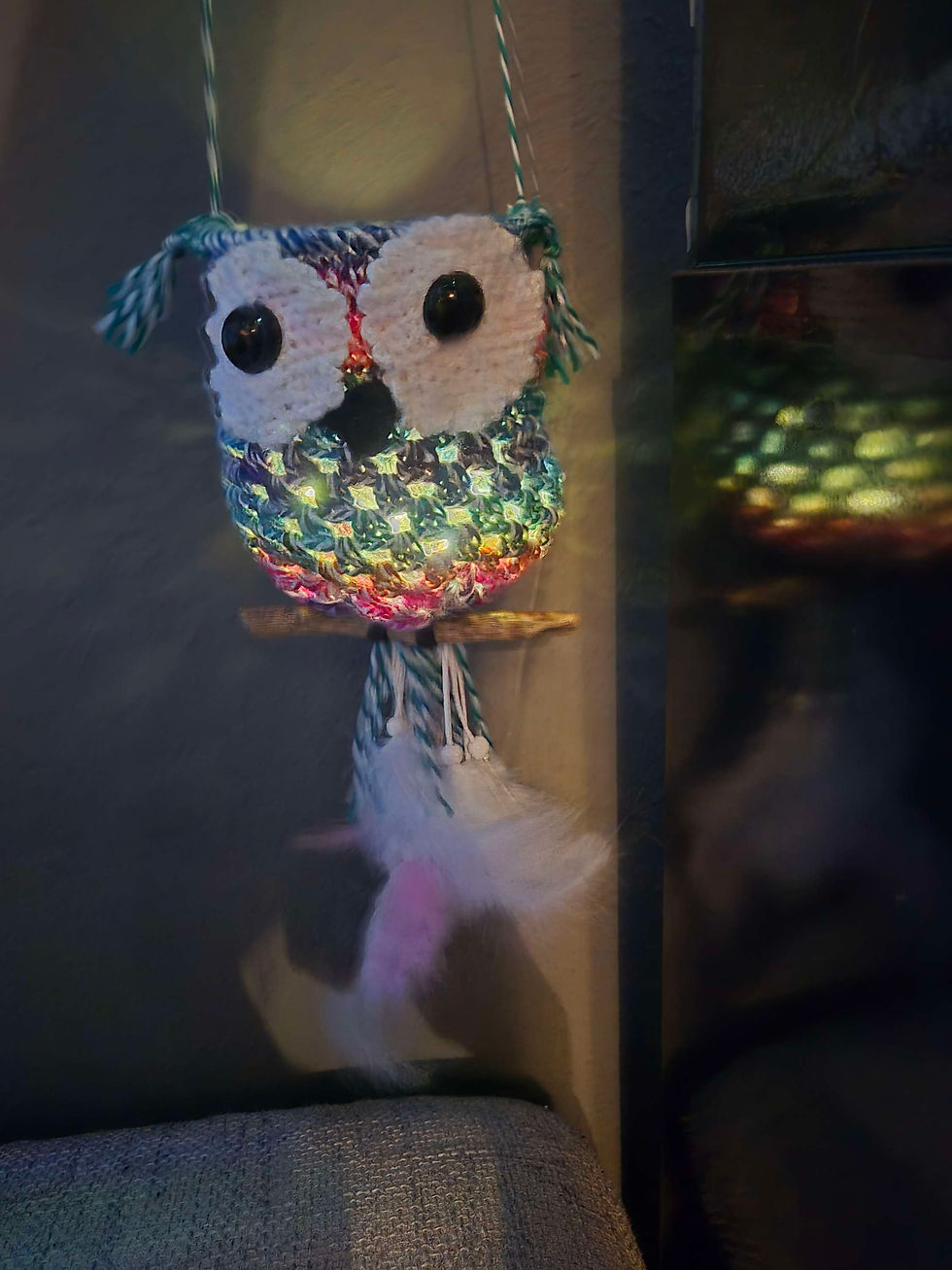 hier leuchtet das gehäkelte Tier