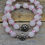 Thumbnail: Rose Quartz Bracelet With Flower Medallion Charm.