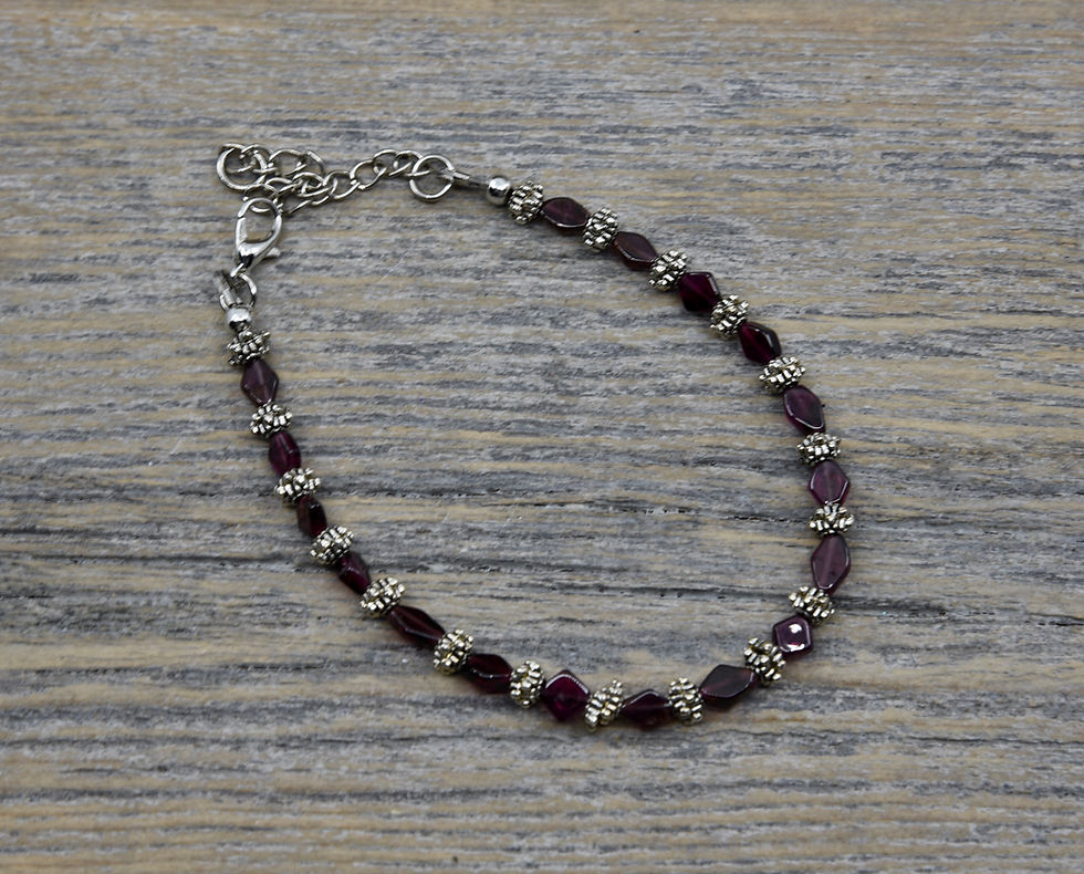 Thumbnail: Garnet Tennis Bracelet.  Genuine Garnet. January Birthstone.