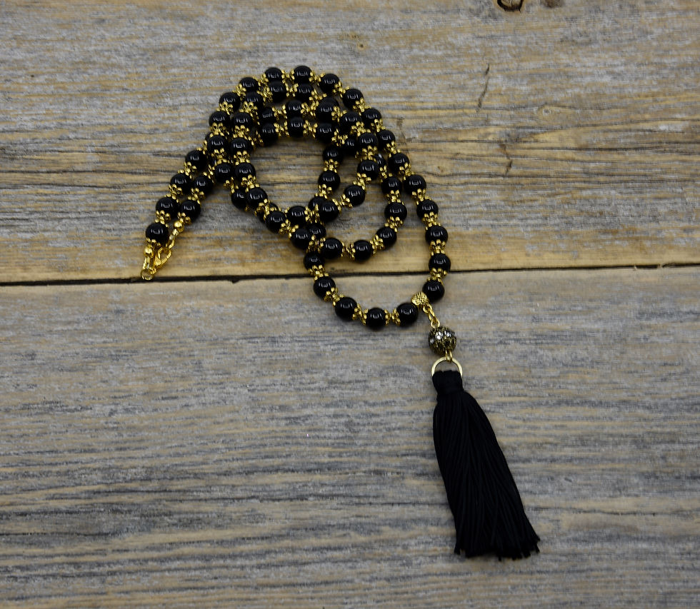 Thumbnail: Black Tassel Necklace.