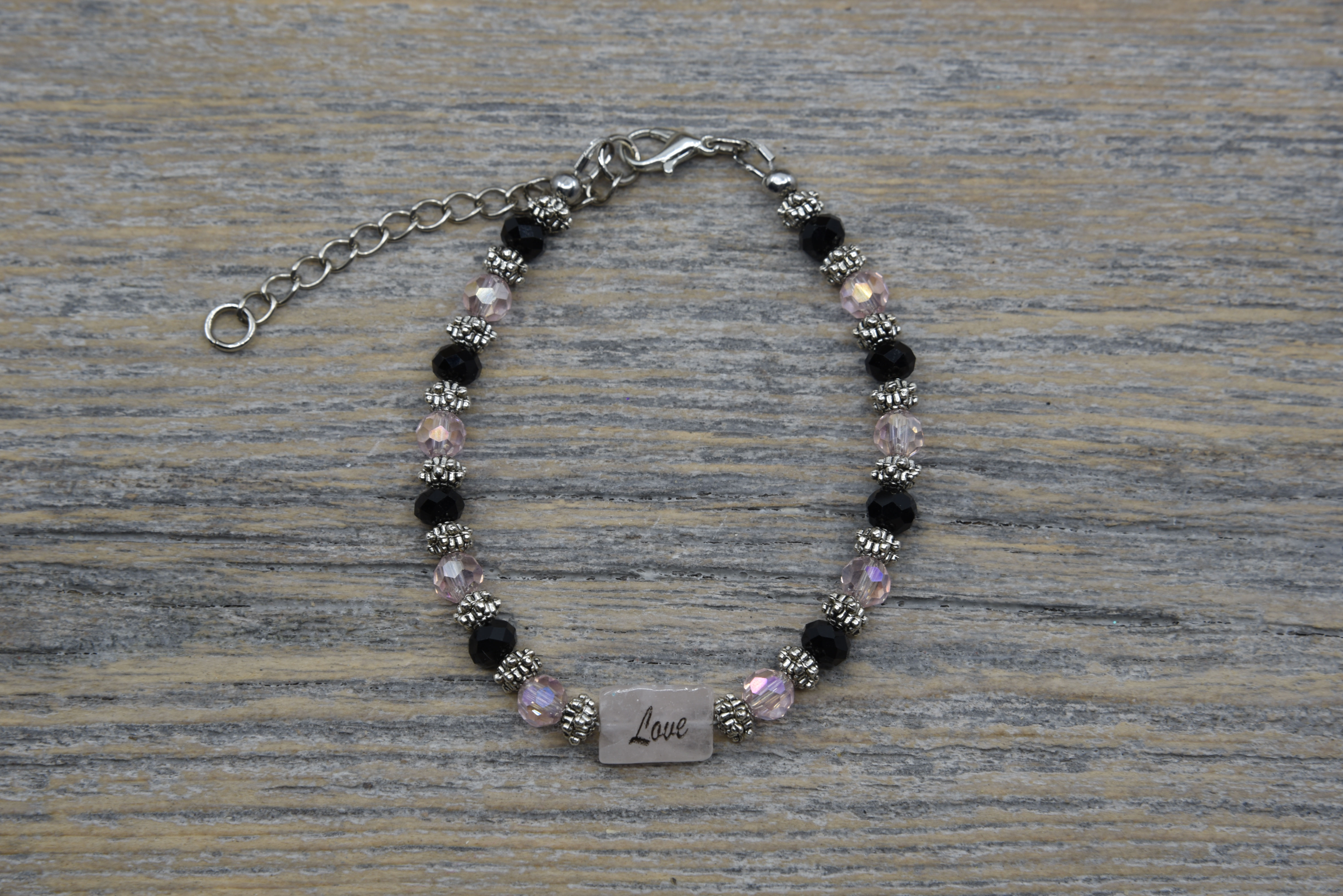 Love Bracelet.  Rose Quartz Love Charm.
