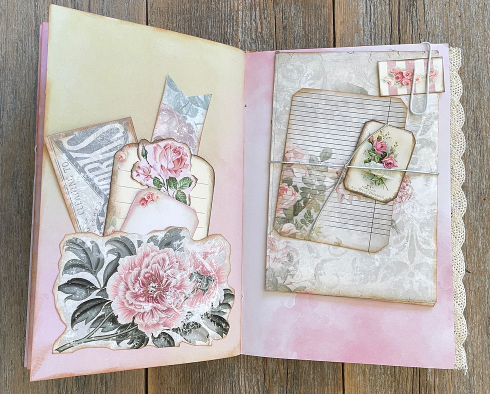 Thumbnail: Romantic Shabby Chic Rose Junk Journal.