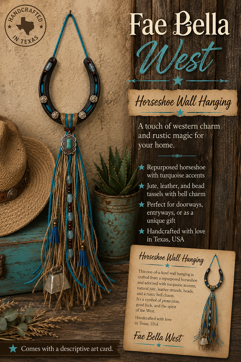 Thumbnail: Texas Dream Catcher.  Horseshoe.  Fae Bella West