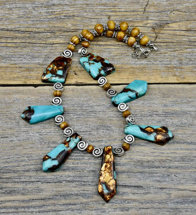 Thumbnail: Turquoise Western Necklace Fae Bella West