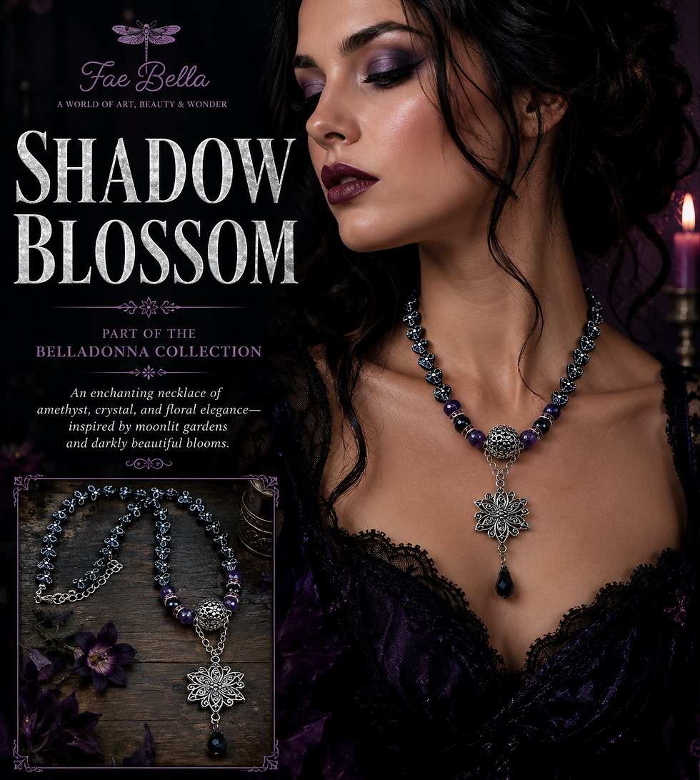Thumbnail: Dark Floral Necklace Fae Bella