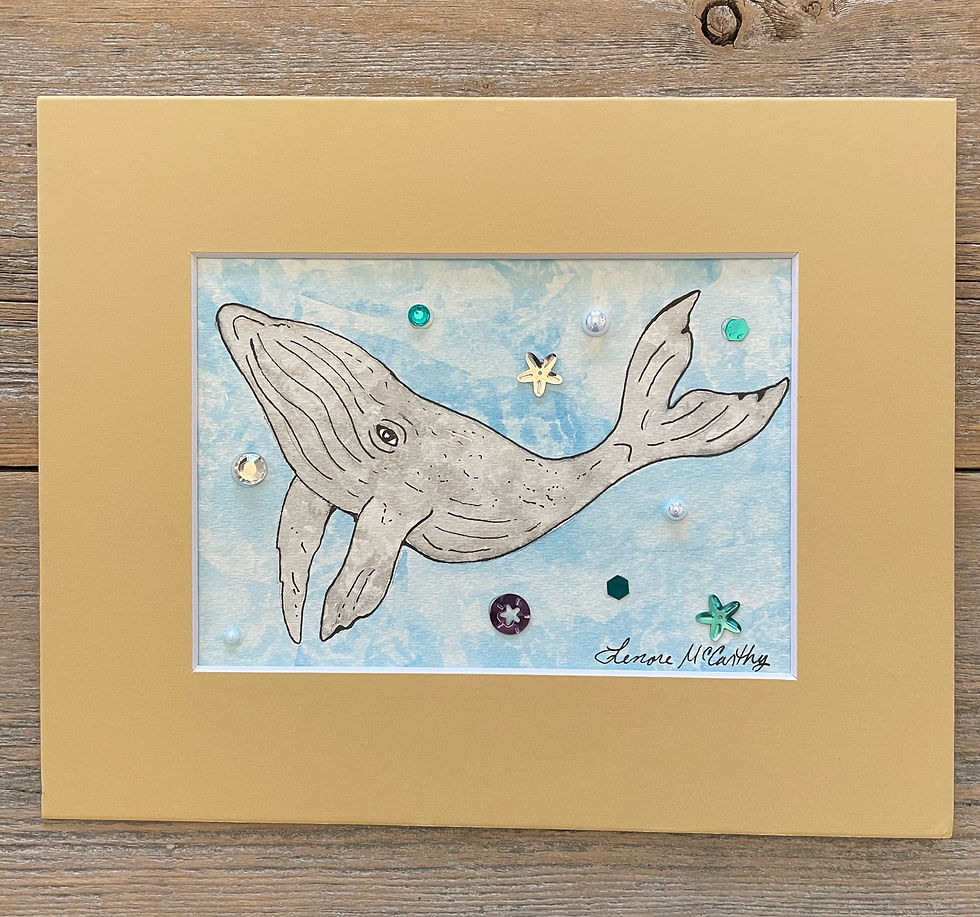 Thumbnail: Whale.  Original Watercolor Painting.