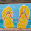 Thumbnail: At The Beach, Flip Flop Wooden Sign. Beach House.