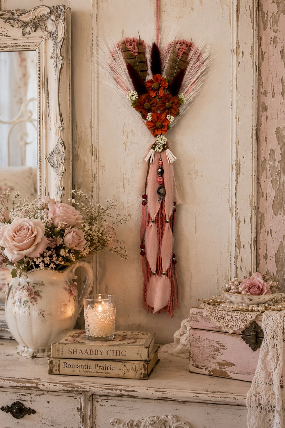 Thumbnail: Fae Bella West "Dusty Rose Dreams".  Western Heart Talisman