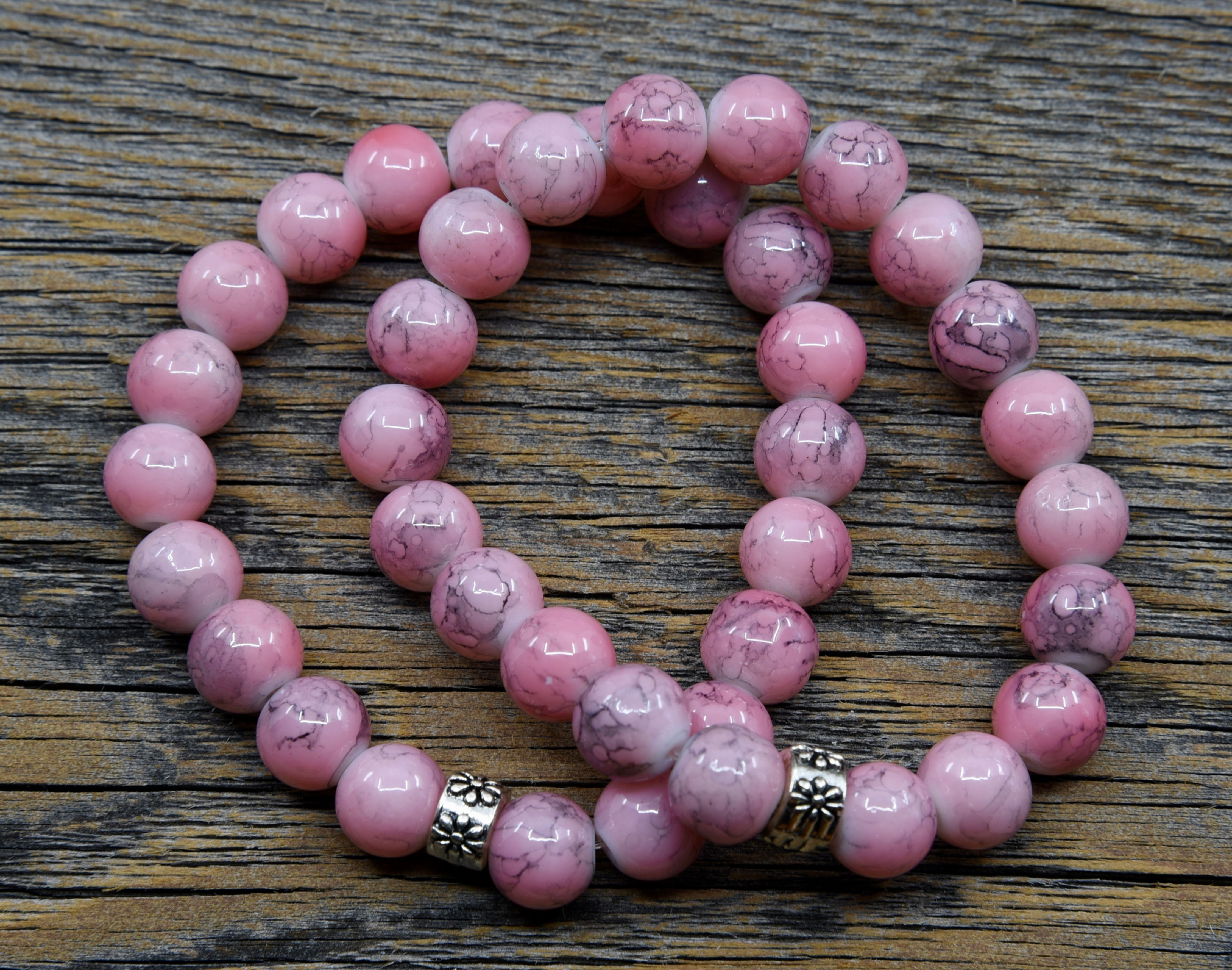 Mauve Pink Marble Bracelet