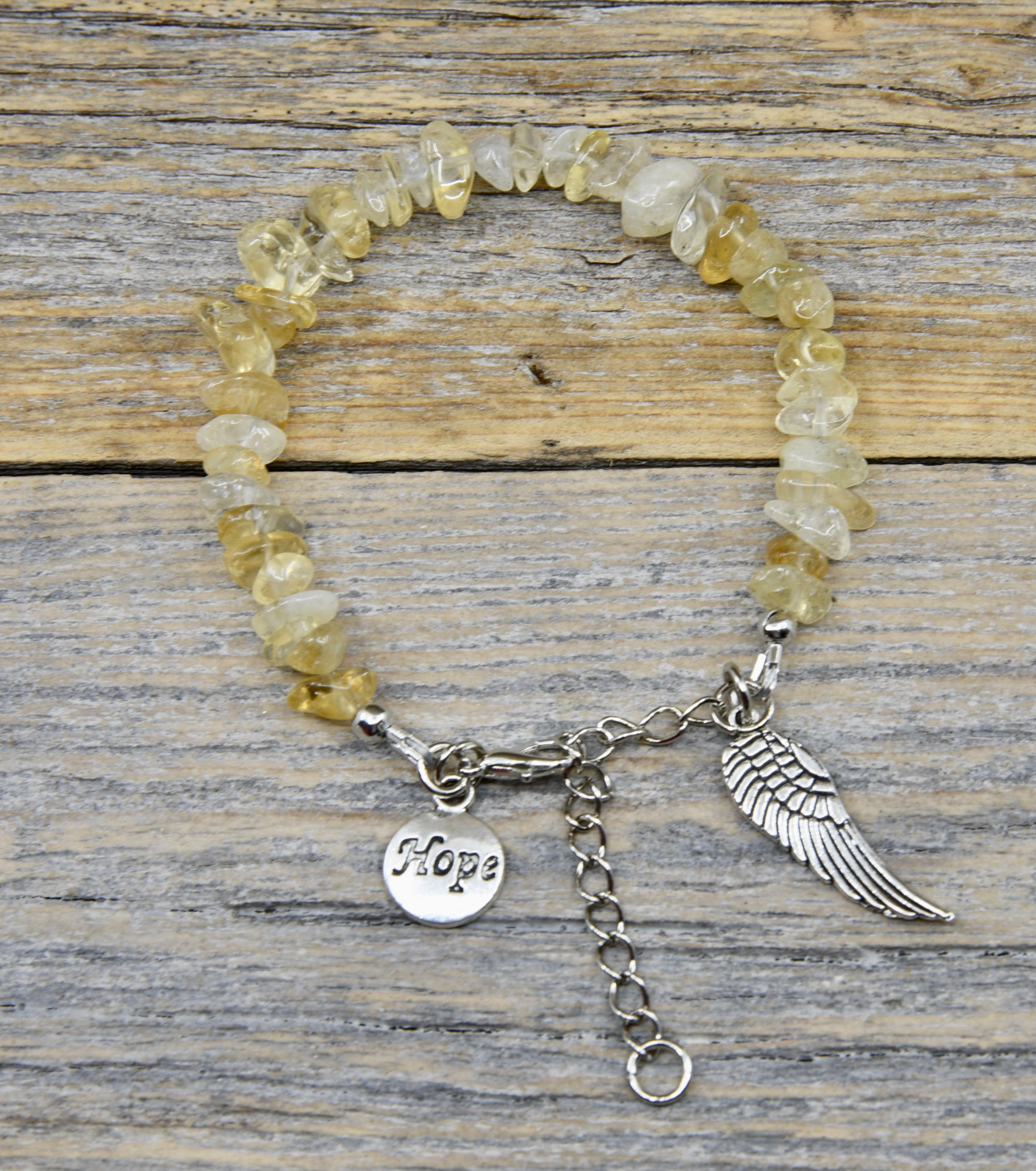 Hope and Angel Wing Citrine Bracelet