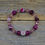 Thumbnail: Magenta Agate Bracelet with Crystal Charm.  Pink Crystals.