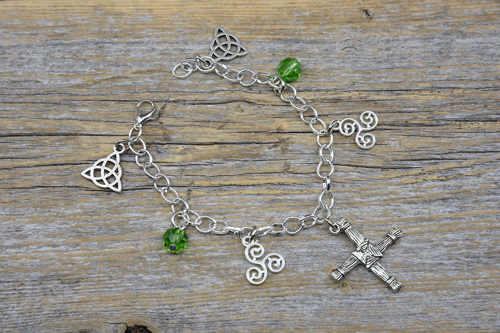 Thumbnail: Goddess Brigid.  Saint Brigid.  Irish Inspired Charm Bracelet.