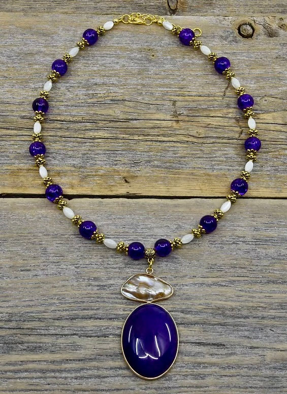 Thumbnail: Enchanted Violet Agate Necklace  Fae Bella