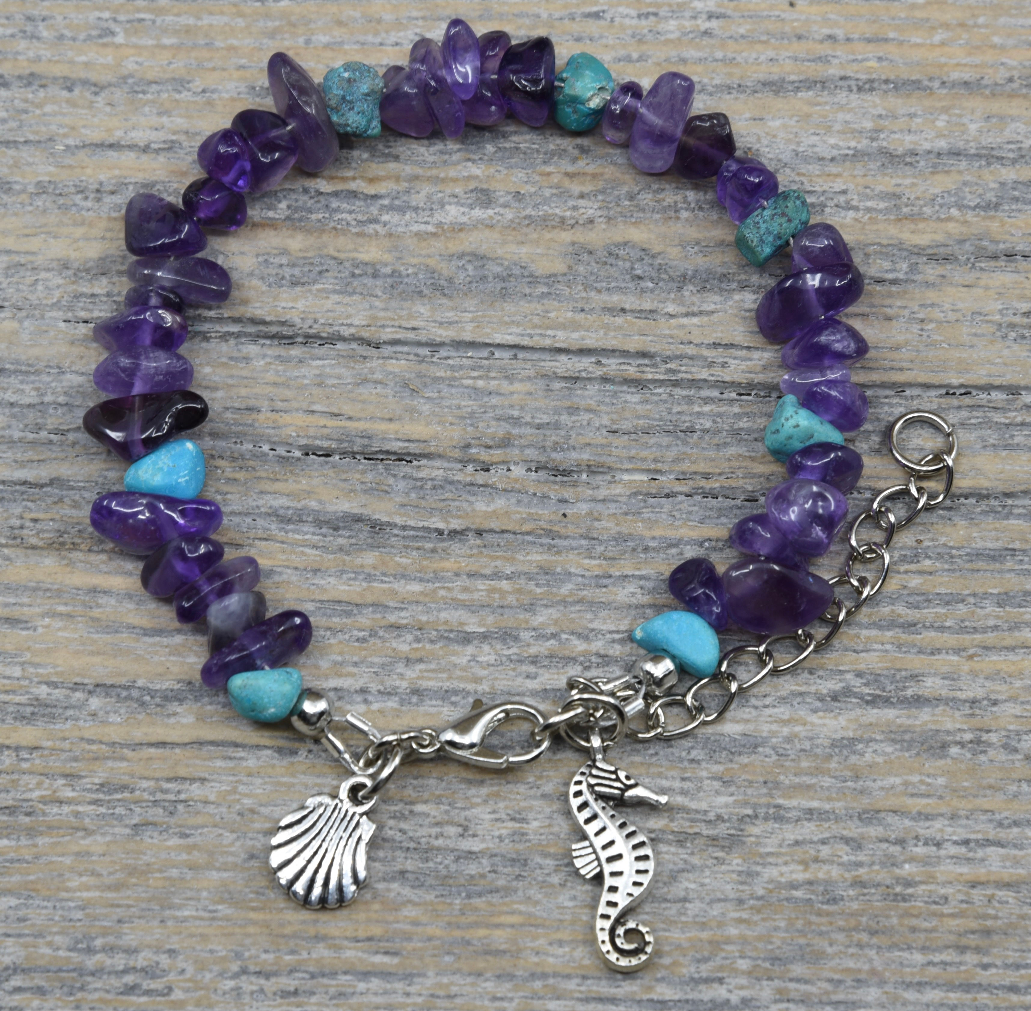 Seahorse and Seashell Charm Bracelet.