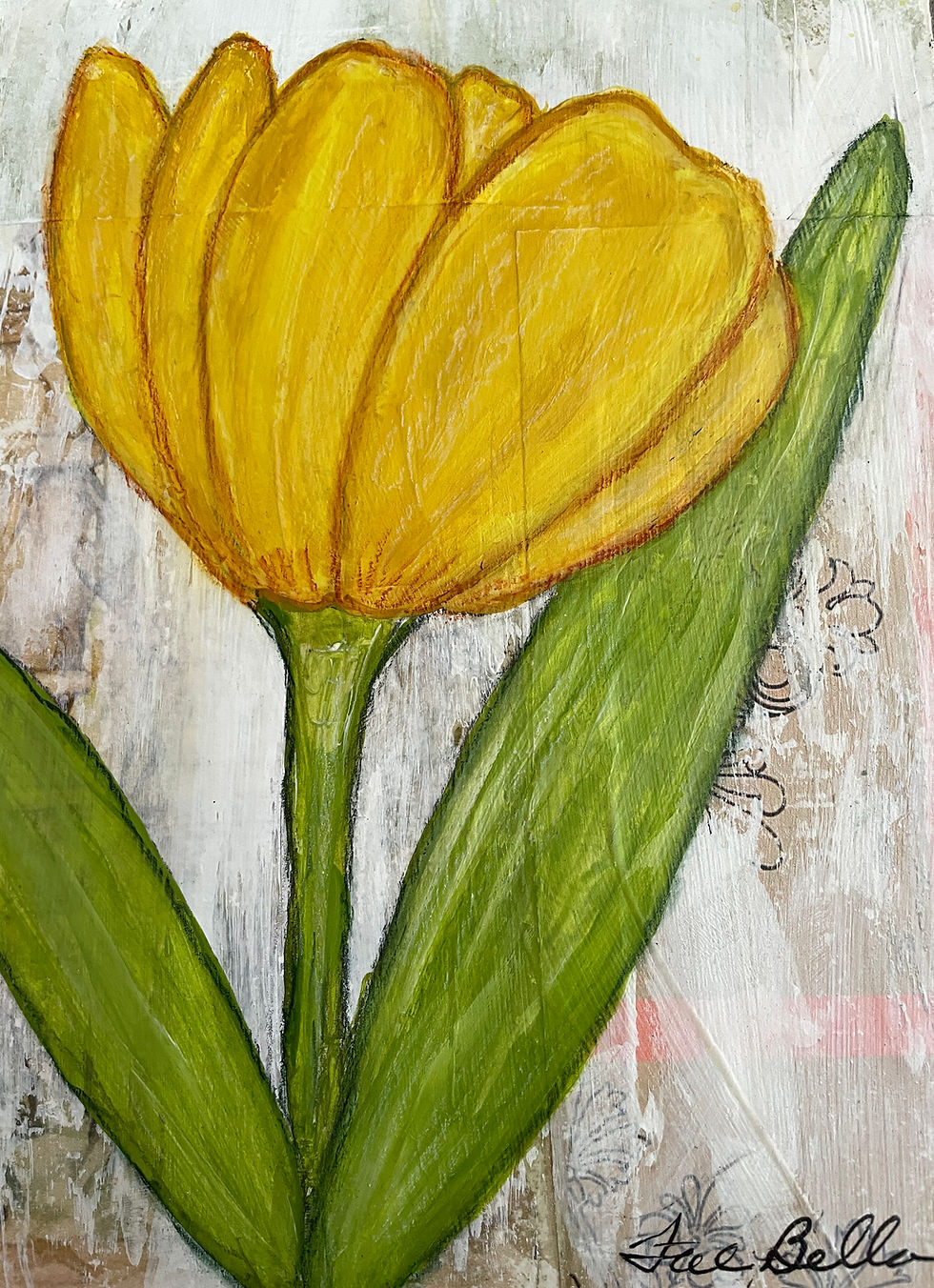 Thumbnail: Fae Bella Painting of a Yellow Tulip
