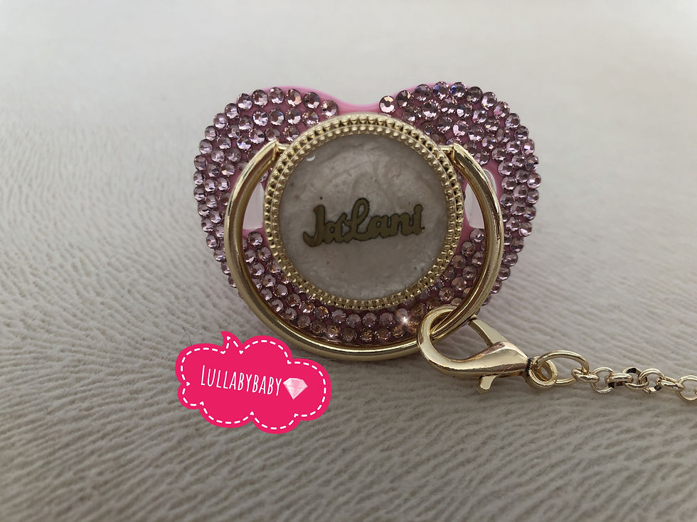 Thumbnail: Baby name pacifier and clip/pearl backside