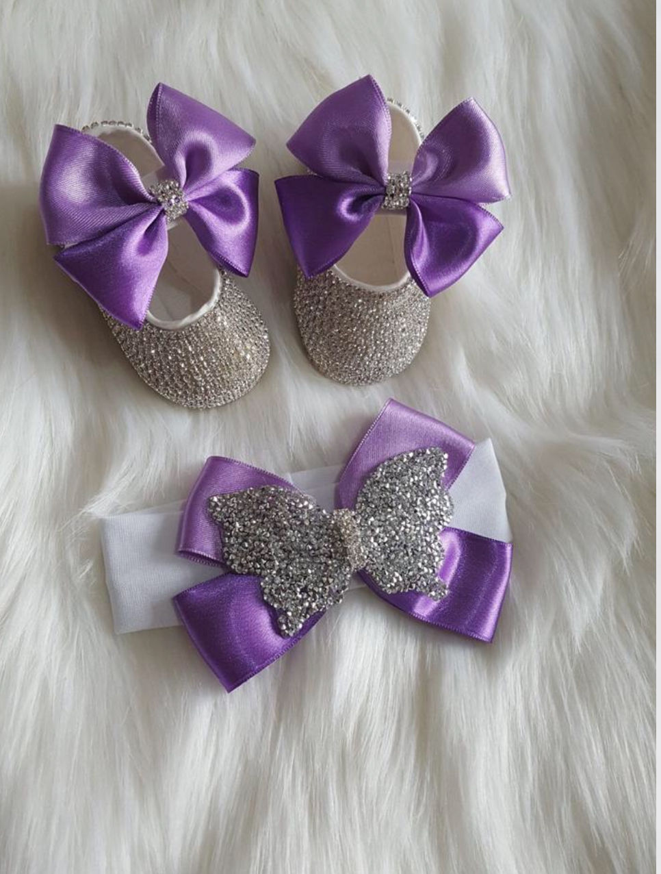 Thumbnail: Swarovski Rhinestone Baby Shoes