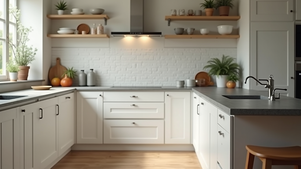 Close-up view of a renovated kitchen with modern appliances