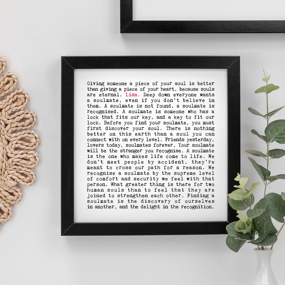 Thumbnail: Soulmate Love Quotes Print for Couples