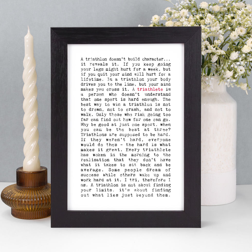 Thumbnail: Triathlon Quotes Personalised Print for Triathletes