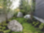 Hardscape stones in a garden of a house