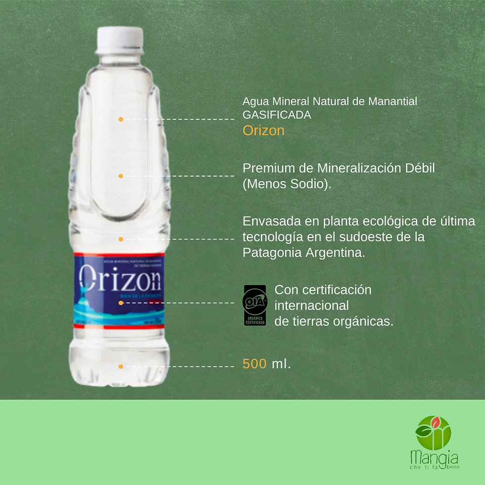 Miniatura: Agua Mineral De Manantial Orizon C/gas Pack 12 de 500 cc.
