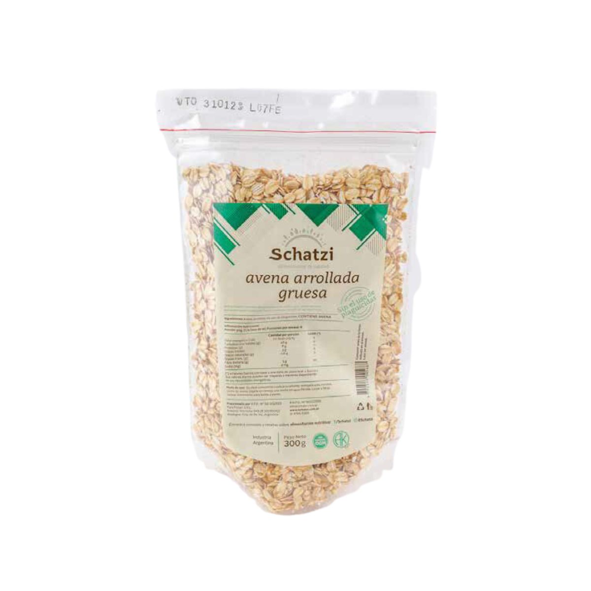 Avena Arrollada Gruesa Organica Schtazi de 300 grs.