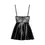 Miniaturbild: Schwarzes Lederkleid mit Spitze