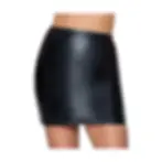 Kurzer Rock aus Lammnappa-Leder - Schwarz, stylish minirock, close-up profile shot