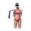 Miniaturbild: Woman in lingerie with whip, blindfold, and handcuffs; sensual pose.