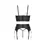 Miniaturbild: Schwarzes Dessous-Set mit Trägertopp und Strapsgürtel auf weißem Hintergrund