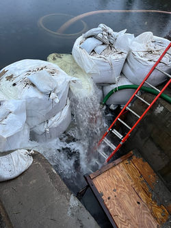 Inside the spillway work.