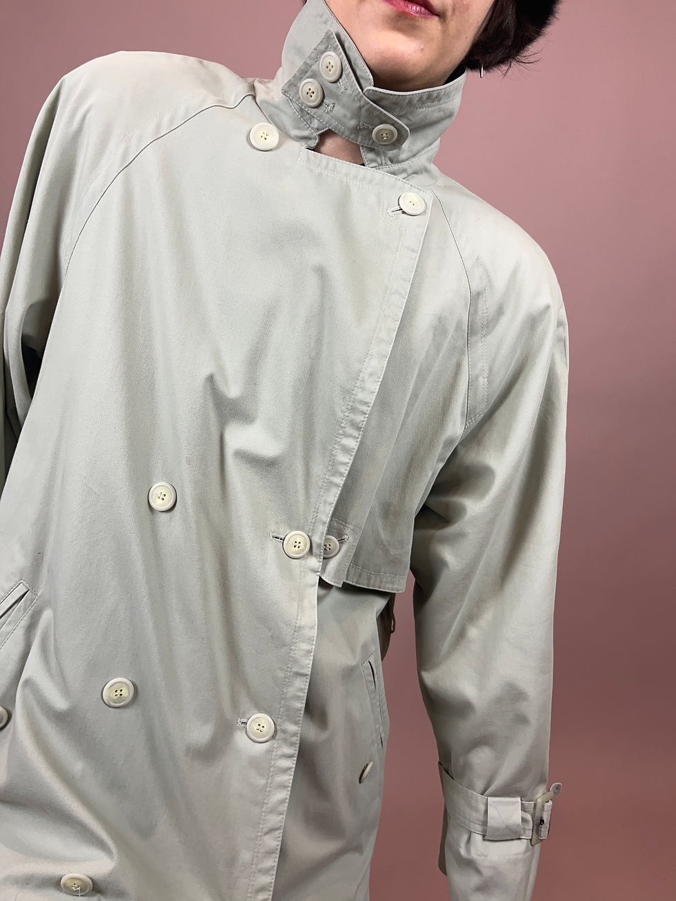 Miniaturbild: Trenchcoat Grau ohne Gürtel Lang Gr. 44